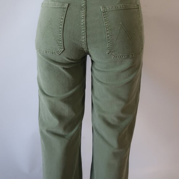 Women Mother The Wrapper Patch Springy Ankle Chalk Avocado Jeans 27 - Picture 6 of 12
